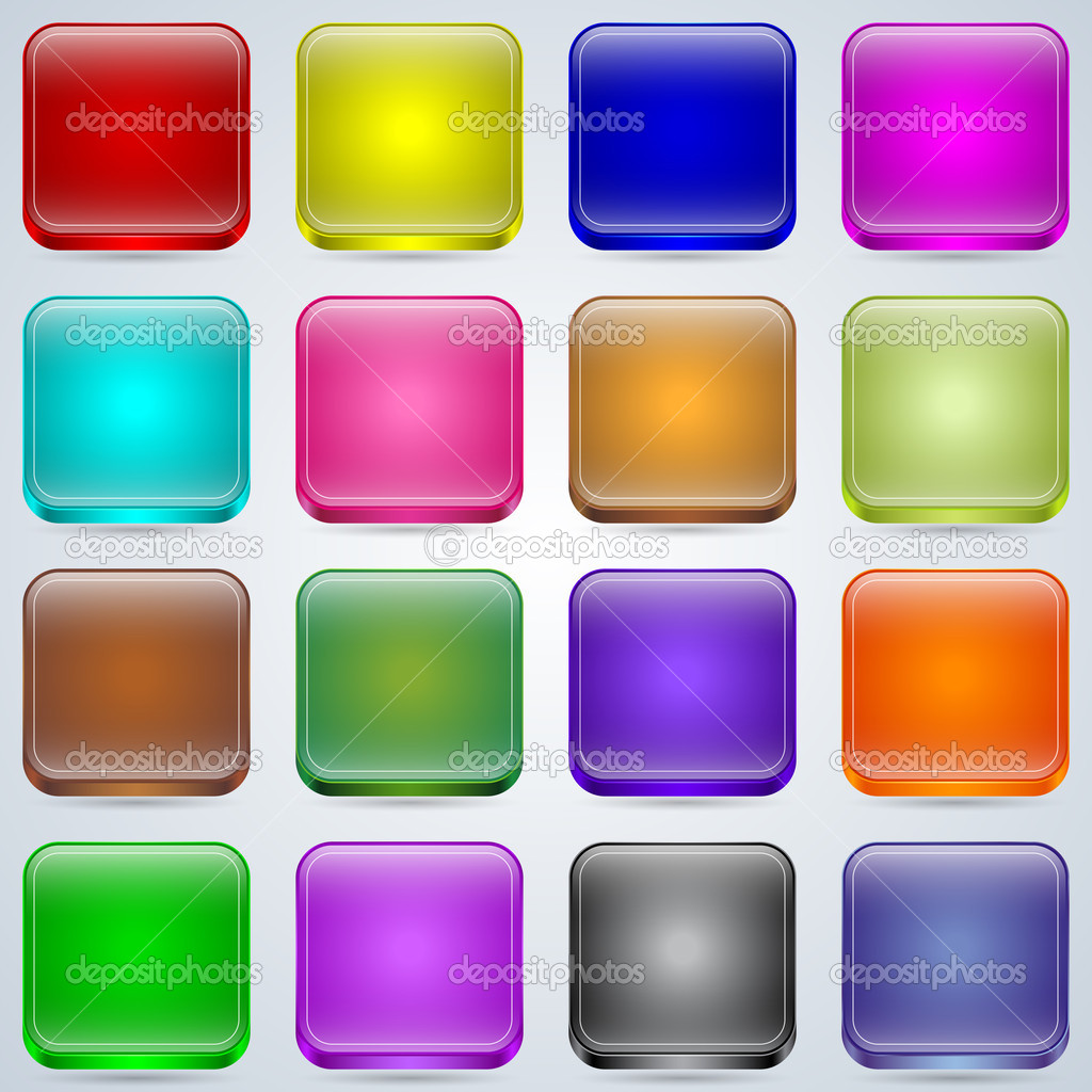 Glass buttons vector set