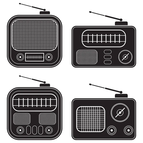 Juego de vectores de radio retro — Vector de stock