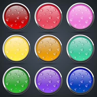 renkli düğmeler kümesi vektör