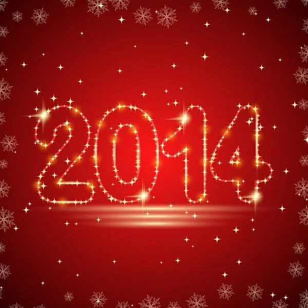 Feliz año nuevo 2014 tarjeta de felicitación — Archivo Imágenes Vectoriales