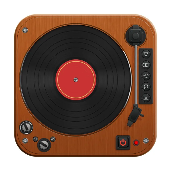 Retro record player illustration — Stock Photo, Image