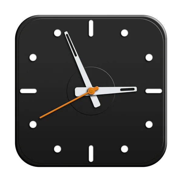 Black plastic clock — Stock Photo, Image