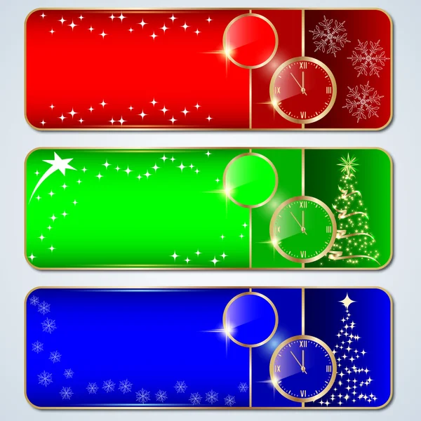 Weihnachtsbanner Vektor Set — Stockvektor