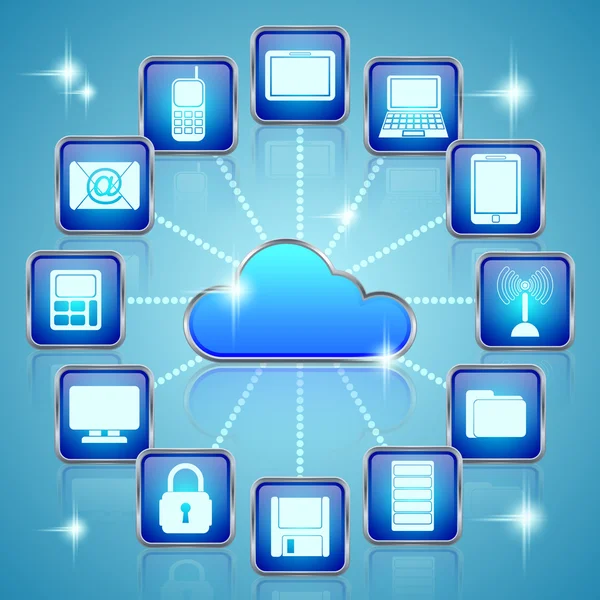 Concepto de computación en nube — Archivo Imágenes Vectoriales