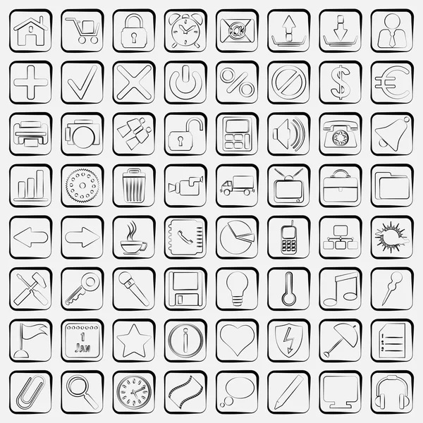 Contorno web iconos vector conjunto — Archivo Imágenes Vectoriales
