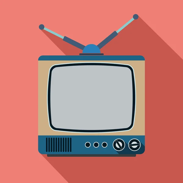 Retro tv ingesteld platte vectorillustratie — Stockvector