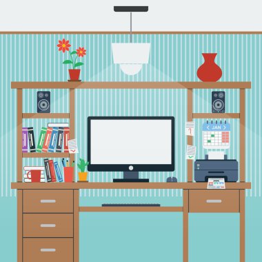 Ev İşyeri düz vektör kavramı