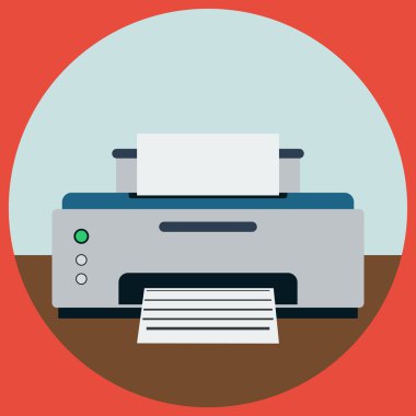 Yazıcı düz vektör çizim