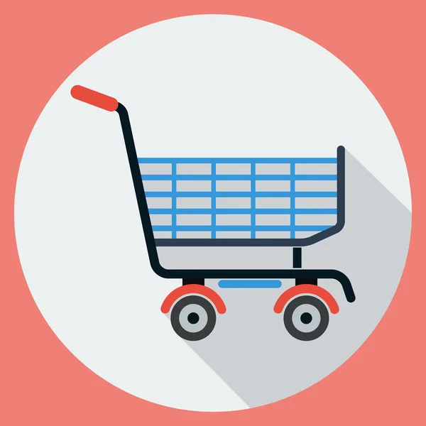 Shopping cart platt vektor illustration — Stock vektor