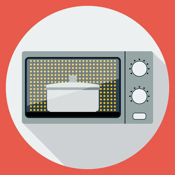 Magnetron oven platte vectorillustratie — Stockvector