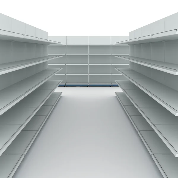 Supermarket shelves — Stock Photo, Image