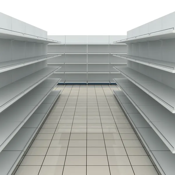 Supermarket shelves — Stock Photo, Image