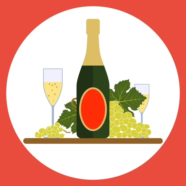Vin avec verres à vin — Image vectorielle
