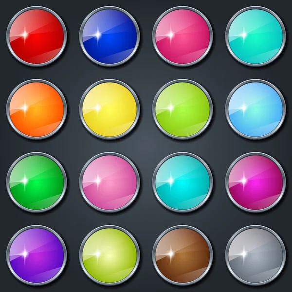 Colorful glass buttons — Stock Vector