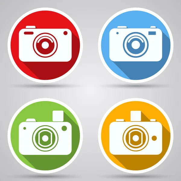 Iconos de cámara fotográfica — Vector de stock