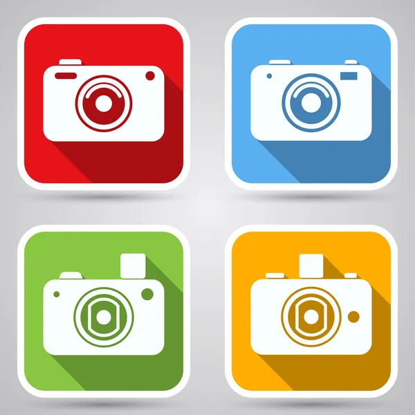 Iconos de cámara fotográfica — Vector de stock