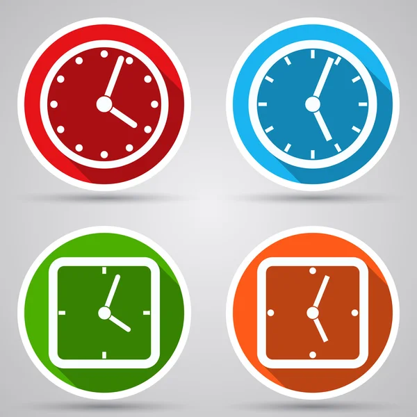 Conjunto de iconos de reloj . — Vector de stock