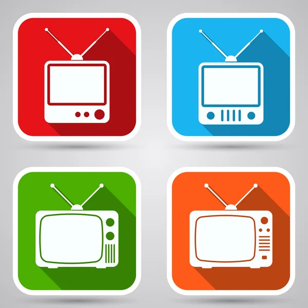 Retro TV set  icons. — Stock Vector
