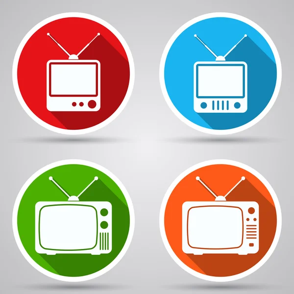 Retro tv ingesteld pictogrammen. — Stockvector