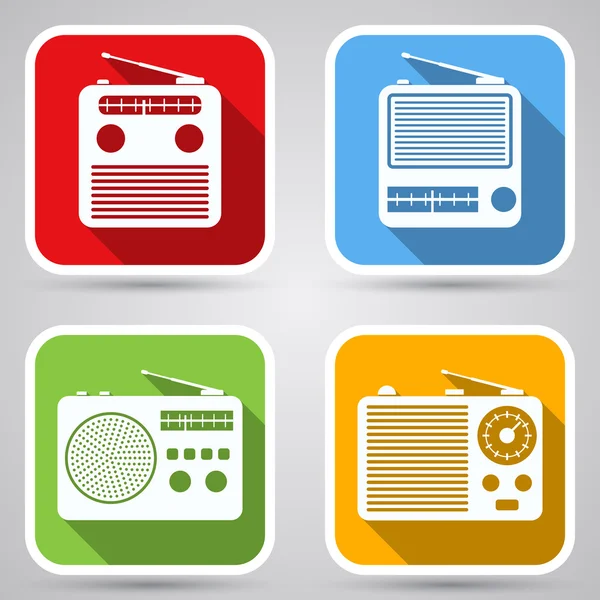 Radio receiver  icons. — Stock Vector