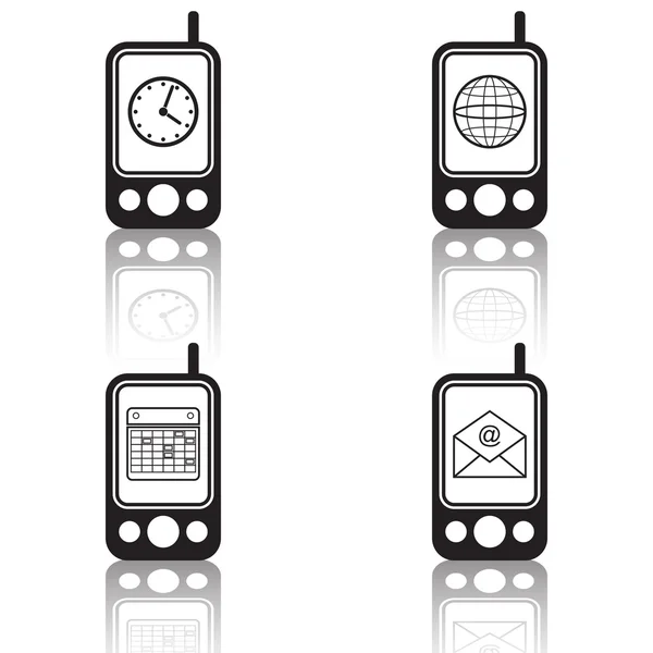 Mobile phones icons — Stock Vector