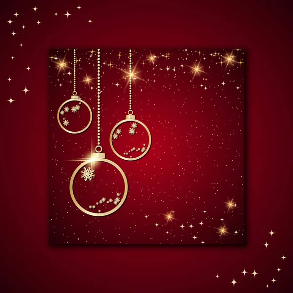 Navidad Año Nuevo Estilo Retro Vector Ilustración Folleto Cuadrado Banner — Vector de stock