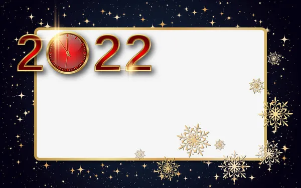 Navidad Año Nuevo Vector Fondo Con Estrellas Doradas Copos Nieve — Archivo Imágenes Vectoriales