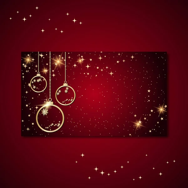 Kerstmis Nieuwjaar Uitnodigingskaart Horizontale Flyer Kortingsbon Vector Ontwerp Sjabloon — Stockvector