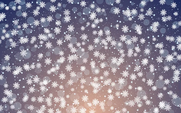 Noël Nouvel Fond Vectoriel Avec Flocons Neige Effet Bokeh — Image vectorielle