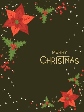 Noel retro tarzı davet kartı, broşür, broşür vektör tasarımı şablonu