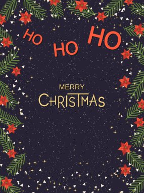 Noel retro tarzı davet kartı, broşür, broşür vektör tasarımı şablonu