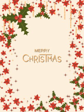 Noel retro tarzı davet kartı, broşür, broşür vektör tasarımı şablonu