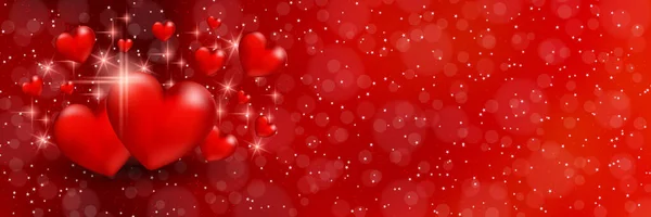 Bannière Vectorielle Saint Valentin Fond Flou Rouge Avec Des Effets — Image vectorielle