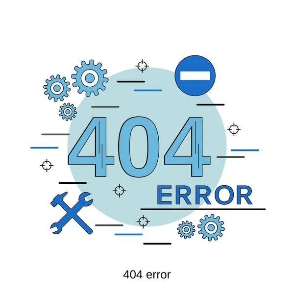 404 Chybová Stránka Plochý Design Styl Vektorové Koncepce Ilustrace — Stockový vektor