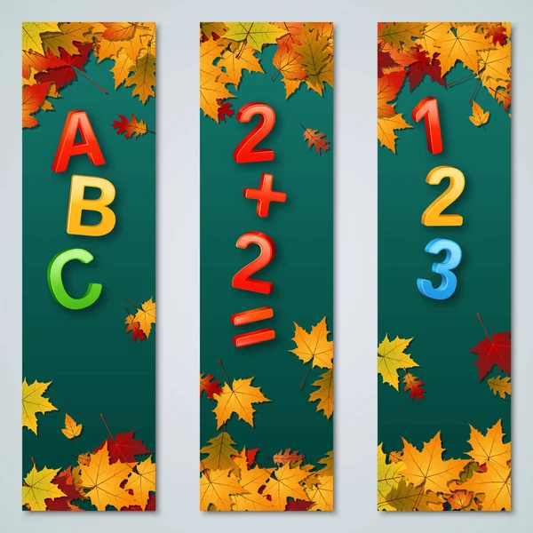 Back School Autumn Style Vector Banners Collection — Stock Vector