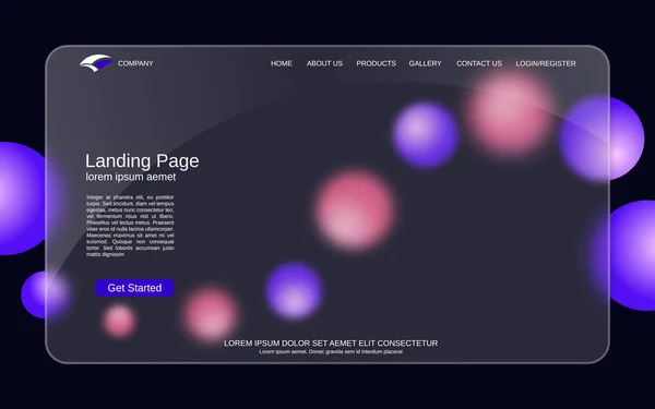 Hemsida Landning Sida Vektor Mall Abstrakt Stil Bakgrund För Webbsida — Stock vektor