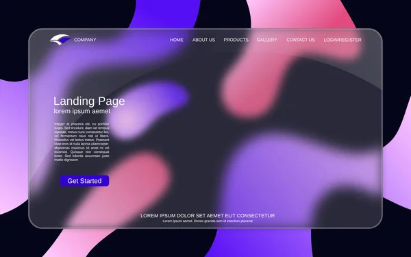 Website Landing Page Vector Template Abstract Stijl Achtergrond Voor Webpagina — Stockvector