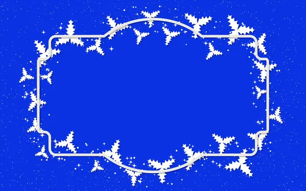 Navidad Año Nuevo Elegante Fondo Azul Con Marco Blanco Estrellas — Archivo Imágenes Vectoriales