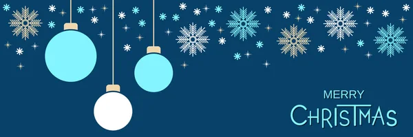 Fond Vectoriel Noël Avec Flocons Neige Boules Modèle Conception Bannière — Image vectorielle