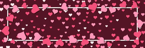 情人节横幅 有心框的优惠券矢量模板 — 图库矢量图片