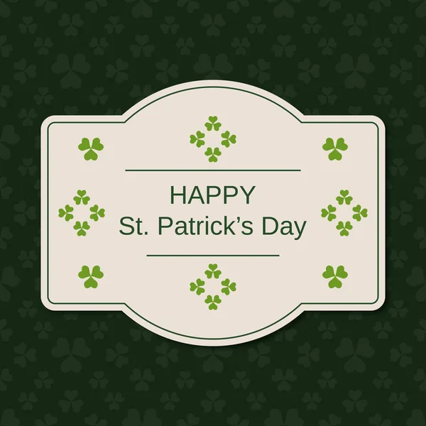 Χαρούμενη Κάρτα Διάνυσμα Ημέρα Του Αγίου Πατρικίου Ρετρό Στυλ Πράσινα — Διανυσματικό Αρχείο