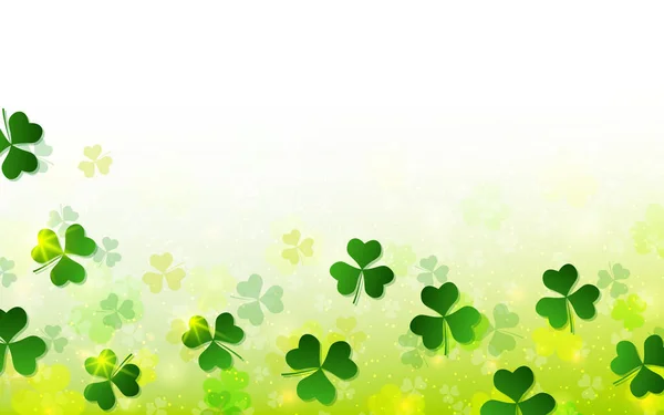 Patrick Day Vector Background Clover Leaves Light Effects Design Flyer Stock Illustration