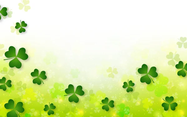 Patrick Day Vector Background Clover Leaves Light Effects Design Flyer Vector Graphics