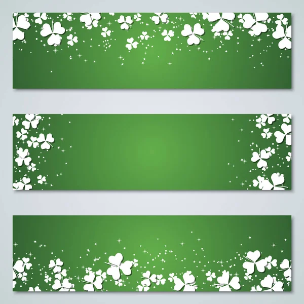 Patrick Day Flyer Vektor Collection Gruß Und Einladungskarte Banner Coupon — Stockvektor