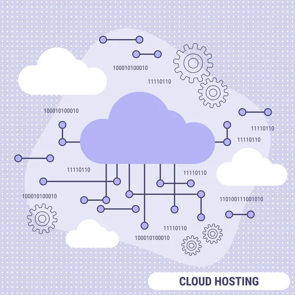 Alojamiento Nube Almacenamiento Datos Diseño Plano Estilo Vector Concepto Ilustración — Archivo Imágenes Vectoriales