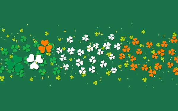 Fond Vectoriel Saint Patrick Avec Des Feuilles Trèfle Conception Pour — Image vectorielle