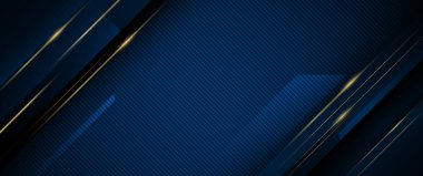 Vektör grafik tasarımı, soyut modern teknoloji, fütüristik kavram. Resim sanatı, geometrik şekil, açık altın rengi, afiş için mavi ve siyah arkaplan çizimi, şablon