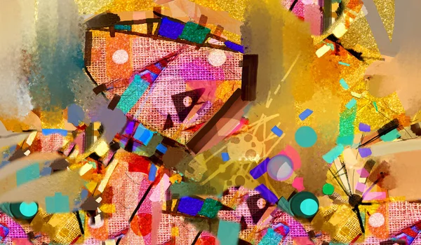 Moderne Abstracte Kunst Olieverf Acryl Kleurrijk Doek Textuur Voor Behang — Stockfoto