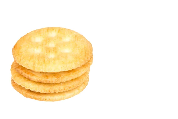 Cracker Krém Sýr Izolované Bílém Pozadí — Stock fotografie