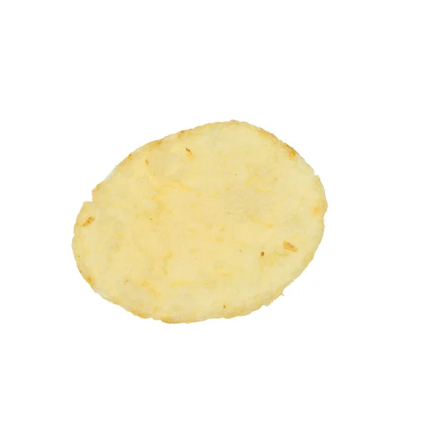 Одинарний Картопляний Чіп Ізольований Білому Тлі — стокове фото